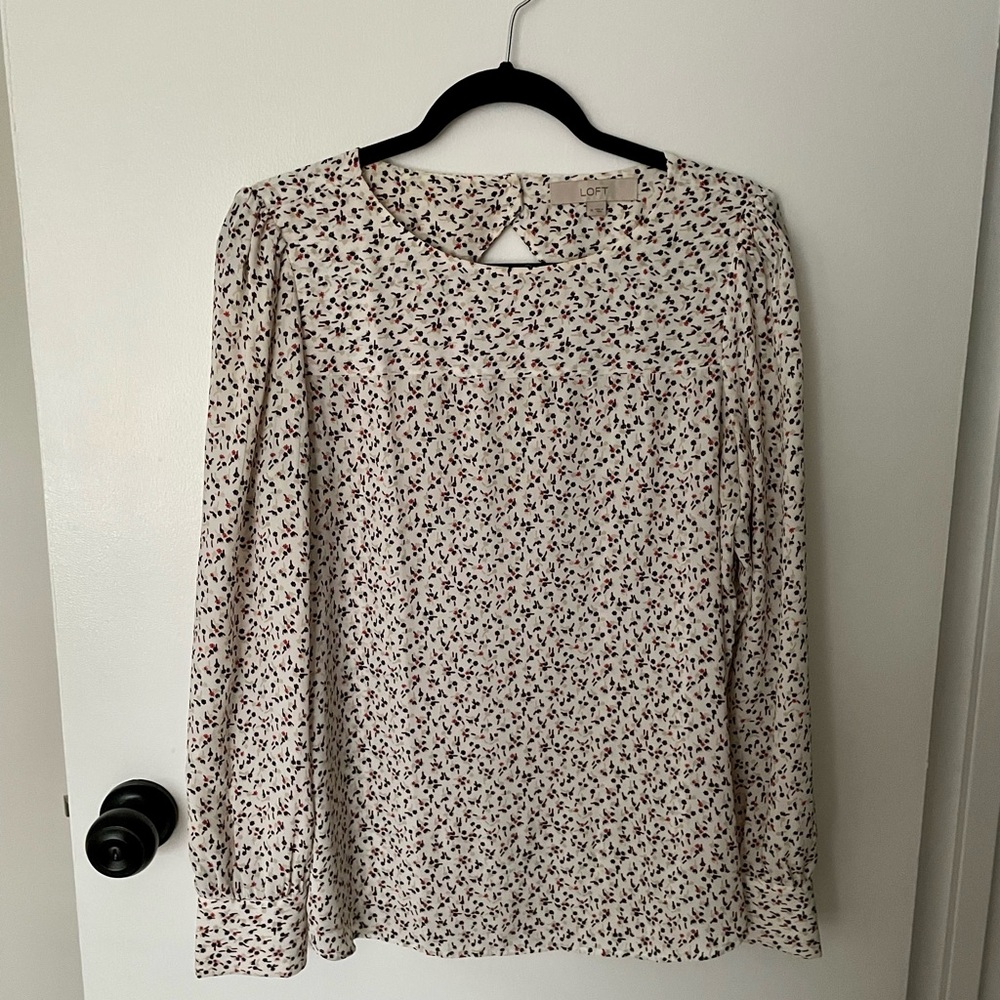 LOFT Floral Long Sleeve Blouse